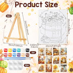 Zhanmai 12 Pack Pre Drawn Canvas for Painting Sip and Paint Kit 8" x 10" Paint Party Set Canvas Painting Pre Printed Canvases for Party Favor DIY Virtual Adult's Date Night (Harvest Autumn)