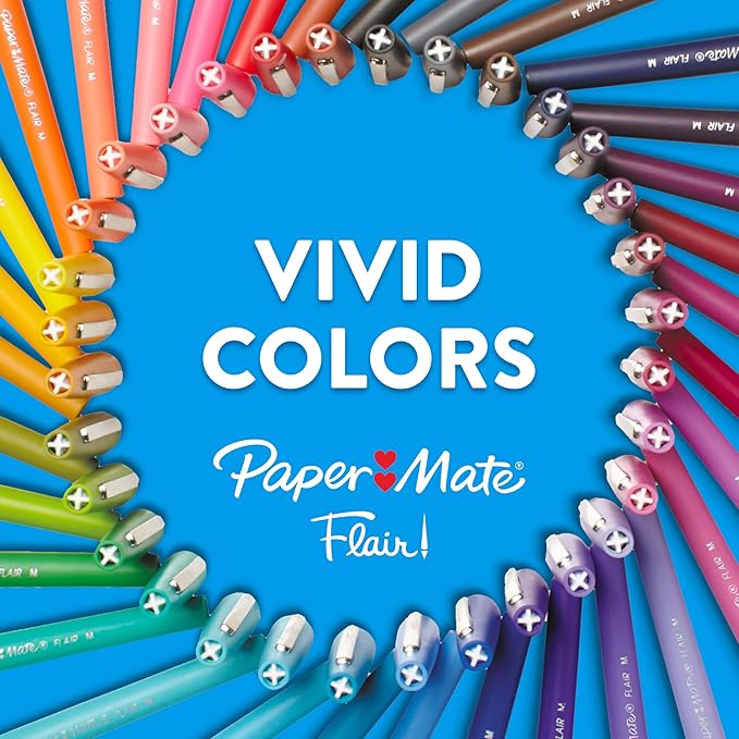 Paper Mate Flair Felt Tip Pens Ultimate Pack, Features 5 Different Types of Pens, Assorted Colors, 60 Count