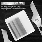 100 Pack Hobby Blades Craft Knife Blade Refill #16 Hobby Knife Replacement Blades with Storage Box for DIY Cutting Caving