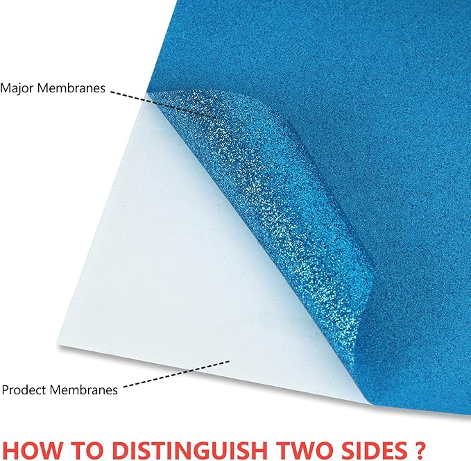 guangyintong Glitter Sky Blue Heat Transfer Vinyl HTV Rolls, 12" x 8ft Iron on Vinyl for T-Shirts Glitter Sky Blue HTV Vinyl for All Cutter Machines Easy to Cut & Weed for Heat Vinyl Design