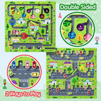 2 in 1 Magnetic Color and Number Maze Magnet Alphabet Counting Double Sided Board Wood Puzzle Fine Motor Skills Montessori Preschool Toys Gifts for Boys and Girls 3-5 Age (Big Car, One Size)