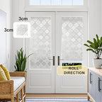 Window Privacy Film Decorative for Front Door, Bathroom Static Cling Stained Glass Sticker Opaque Heat Control UV Blocking Non-Adhesive for Home Windows 35.4 X 118.1 inches