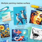 AUREUO Mini Stretched Canvas - 4x4 Inch/24 Pack - 2/5 Inch Profile Small Square Canvas - Gift Set Bulk Pack Canvases for Acrylic Painting & Craft