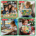 2 in 1 Magnetic Color and Number Maze Magnet Alphabet Counting Double Sided Board Wood Puzzle Fine Motor Skills Montessori Preschool Toys Gifts for Boys and Girls 3-5 Age (Zoo, One Size)