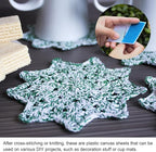 PATIKIL Plastic Mesh Canvas Sheets,10Pcs 3.1 x 3.1inch Cross Needlework Blank Yarn Crafting for Embroidery DIY Bookmarks Cup Mats, White, Square
