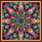 Dimensean Stamped Cross Stitch Kits Full Range of Embroidery Patterns Starter Kits for Beginners Adult or Kids DIY Cross Stitches Needlepoint Kits 11CT-Magic Mandala 18x18 inch