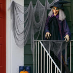 Boao Halloween Cheese cloth 84.65 x 393.7 Inch Gray Cheesecloth Roll for Crafts Large Cotton Muslin Gauze Fabric for Halloween Outdoor & Indoor Spooky Decoration