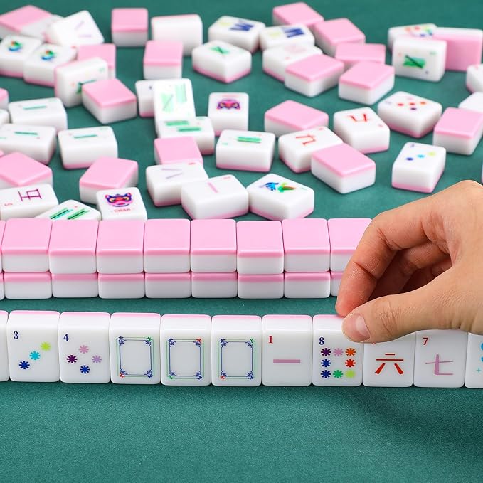 American Mahjong Set 160 Quality White Tiles (1.2 Inch, Tiles Only) American Mahjong Game Set for Ideal Gifts, No Additional Accessories