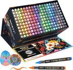 NICETY 180 Acrylic Paint Markers, Acrylic Paint Pens Brush Tip for Rock Painting, Wood, Glass, Stone, Canvas, Ceramic, Fabric - Acrylic Markers DIY Craft & Art Supplies for Adults, Artists