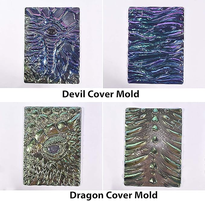 2 Set Cover Mold Dragon Resin Eye Devil Table Decoration Flower 3D Chocolate Silicone for Candle