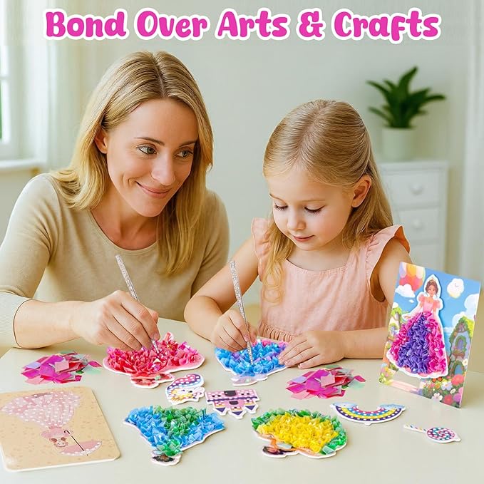 3 otters Poke in Art, Magical Princesses Party Favors Pretty Princess Game for DIY Crafts Birthday Gifts Classroom Prizes for Girls