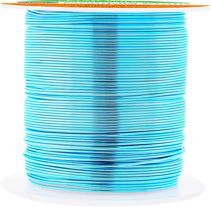 Mandala Crafts 22 Gauge Anodized Aluminum Craft Wire for Jewelry Making - 100 FT Colored Flexible Turquoise Wire - Bendable for Bonsai Armature Crafting Sculpting