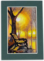 8.5x11 Mat Bevel Cut for 7x9 Photos - Acid Free Forest Green Precut Matboard - For Pictures, Photos, Framing - 4-ply Thickness
