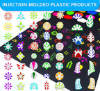 GEOCCI Flower Petal Tools for Dot Painting，50 Petal Shapes Dotting Tool，Mandala Dot Art Tools for Rocks，Embosssing Tools for Painting Dots （Pink）