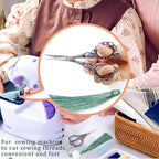 BIHRTC 4.5Inch Small Embroidery Scissors Stork Crane Scissor with Cover Tassel Bird Stainless Steel Tip Dressmaker Shears for Crafting Thread Cutting Sewing DIY Artwork Housework Cross