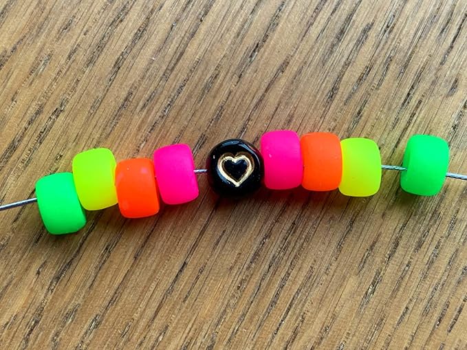 1.76 oz (ab. 240pcs) Mix of Big Pony Bagel Czech Glass Beads, 6mm (0.24 inch, Hole 0.08in) Semi Matte Neon Mix