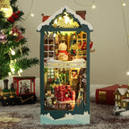 Christmas Book Nook Kit - DIY Miniature House Dollhouse Kit for Adults and Teens, Booknook Bookshelf Insert Christmas Decorations, Gifts for Family and Friends (Merry Christmas)