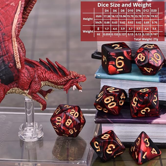 DND RPG Dice Sets 30 x 7 Polyhedral Dice (210pcs) for Dungeons and Dragons Tabletop Role Playing Adventure Games, with a Large Drawstring Bag