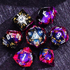Black Eye of Mystery Liquid Core DND Dice Set – Unique Resin Dice Set for Dungeons & Dragons – Third Eye Dice Set for D&D Gifts