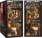 CUTEBEE Book Nook Kit, DIY Booknook Miniature House Tiny House 3D Wooden Puzzle Dollhouse Kit for Adults and Teens, Bookshelf Insert Decor, DIY Craft Gift Model Build