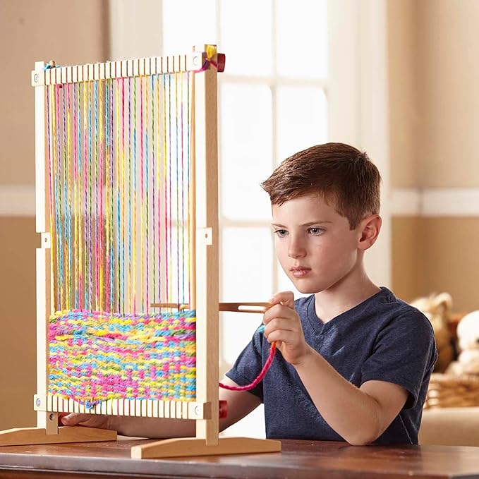 Melissa & Doug Wooden Multi-Craft Weaving Loom: Extra-Large Frame (22.75 x 16.5 inches)