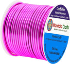 Mandala Crafts 12 Gauge Anodized Aluminum Craft Wire for Jewelry Making - 60 FT Colored Flexible Magenta Wire - Bendable for Bonsai Armature Crafting Sculpting