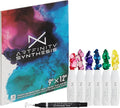 Alcohol Ink - Jewel Set, 7 Pieces | 10 Sheets 9x12 Multimedia Paper | Fast-Drying, Permanent, Transparent Alcohol Inks for Gloss Paper, Glass, Metal | 25 ml Bottles