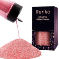 Renfio Ultra Fine Glitter Powder Metallic Resin Glitter 2.11 Oz (60g) PET Flakes Crafts Sequins 1/128" 0.008" 0.2mm Epoxy Chips Flakes for Tumblers Slime Roses Decoration - Carmine