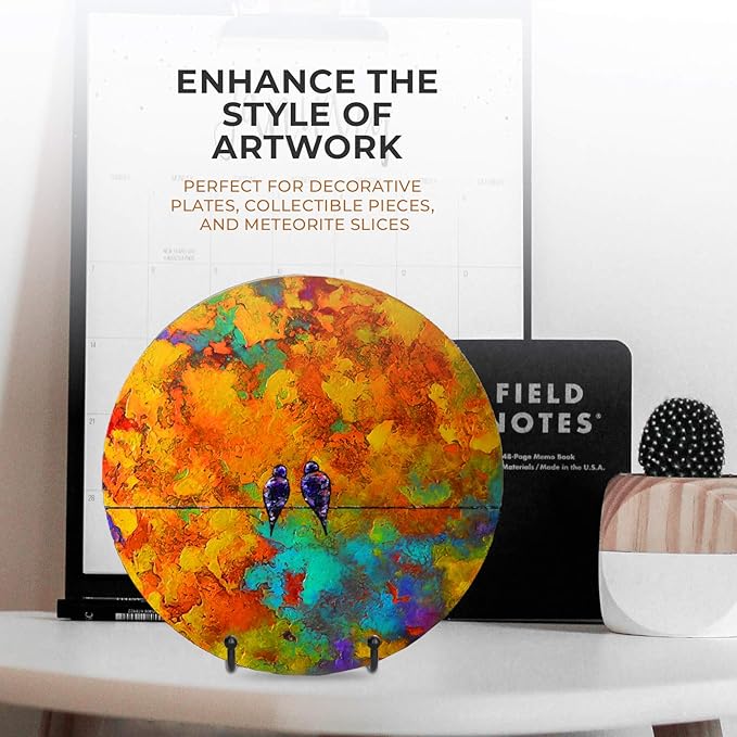 TR-LIFE Plate Stands for Display - 4.5 Inch Plate Holder Display Stand + Metal Frame Holder Stand for Picture, Decorative Plate, Book, Photo Easel