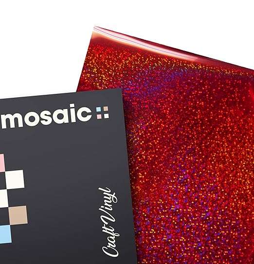VViViD Mosaic+ Crafting Vinyl (Red Holographic Glitter, 1ft x 5ft)
