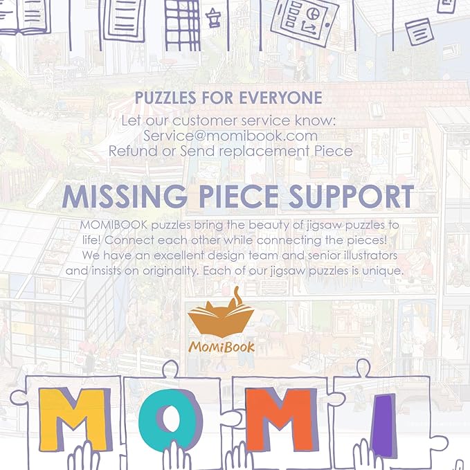 MOMIBOOK Puzzles for Adults 1000 Piece Jigsaw Puzzles of Wonderful! A Big Family, Painting Image Difficult Challenging Hard Impossible Puzzle, Cute Funny Toys & Games Christmas Birthday Gifts