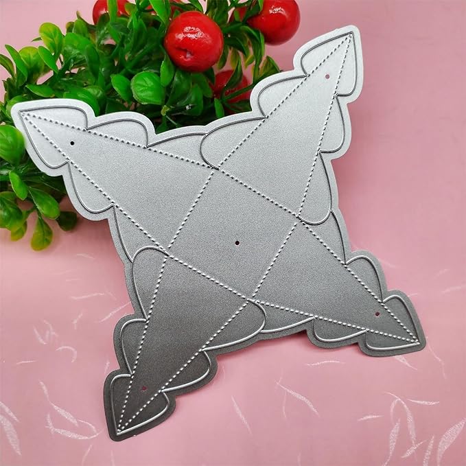 Metal Cutting Dies DIY Merry Christams Embossing Stencil Template Scrapbooking Card Making Mold Photo Album Arts Crafts Tools (Christmas Candy box-12x12cm)