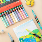 96 Colors Paint Markers, Dual-Color Acrylic Pens with Brush Tips, Double Tipped for Rocks & Art Supplies (48pcs/96colors)