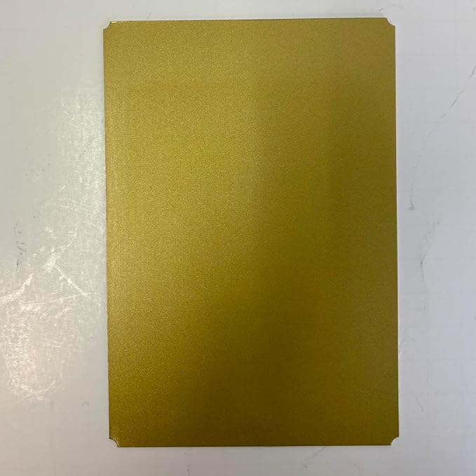 Blank Metal Plates for Laser Engraving - 4 Pack | Aluminum Sheets 0.020" Thick | CO2, Diode, Fiber Laser Compatible | Multiple Sizes & Colors (Gold (engraves black), 1x8.25 inch)