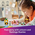 LEGO Friends Unicorn & Flamingo Pool Party Pretend Play Building Toy - Creative Storytelling Playset for Kids for Boys & Girls, Ages 5+ - Birthday Gift Idea for Kids - 42658