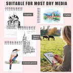 Sketch Book, 5.5" x 8.5" Sketchbook with 60 Sheets (68lb/100gsm), 2 Pack Drawing Pad Acid Free Drawing Book Sketch Pad for Kids Adults Beginners Artists (2 pcs Black)