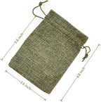 Palmhomee Pack Of 25 Burlap Gift Bags with Drawstring Linen Jewelry Pouches Wedding Hessian Jute Bags for Birthday and Treat Pouches Party Wedding Favors Gift (3.6x4.8 Inch, Moss Green)