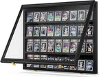 Mlikero Baseball Card Display Case, 36 Graded Card Display Frame Lockable, Trading Card Display with UV Protection Sports Card Display Case for Baseball Cards, Football Cards, Sports Cards