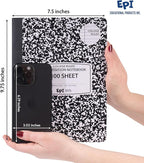 EPI Marble Hardcover College Ruled Composition Notebook | 200 Pages (100 Sheets), 9.75 x 7.5 in, Sturdy Sewn Binding | School, Office, Journaling, Notes - 6 Pack