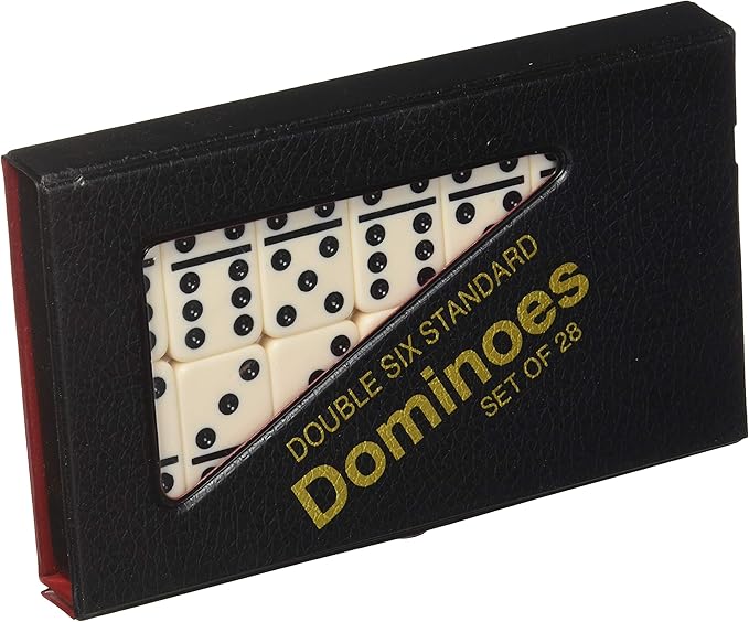 CHH D6 Standard Dominoes Ivory with White Pips