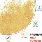 Mica Powder - 100g Mica Powder for Epoxy Resin - Metallic Color Pigment for Resin, Soap, Bath Bombs, Eye Shadow, Nails, DIY Crafting Projects etc. (Gold)