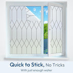 rabbitgoo Window Privacy Film for Glass Windows, Frosted Glass Cling with Decorative Moroccan Lattice, Removable Heat Control Sun Blocking Door Covering Sticker for Home Bathroom, 23.6 x 157.4 inches
