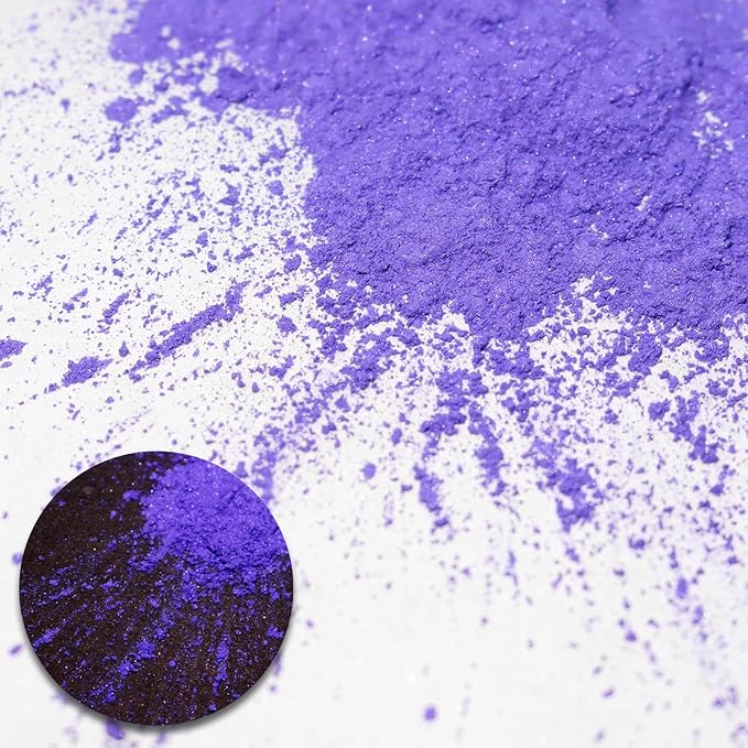Ceya Highly Interference Mica Powder, 1.8oz/ 50g Stone Blue Chrome Nail Powder, Cosmetic Grade Pearlescent Effect Color Shift Pigment for Epoxy Resin, Makeup, Nail Art, Soap Dye, Candle, Slime, Paint