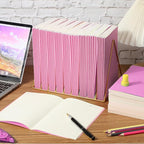 Handepo 100 Pack Composition Notebooks A5/A6 Ruled Lined Composition Kraft Notebooks Bulk Soft Cover Journals Travel Diary Memo for Students Classroom Office Supplies(A5,Pink)