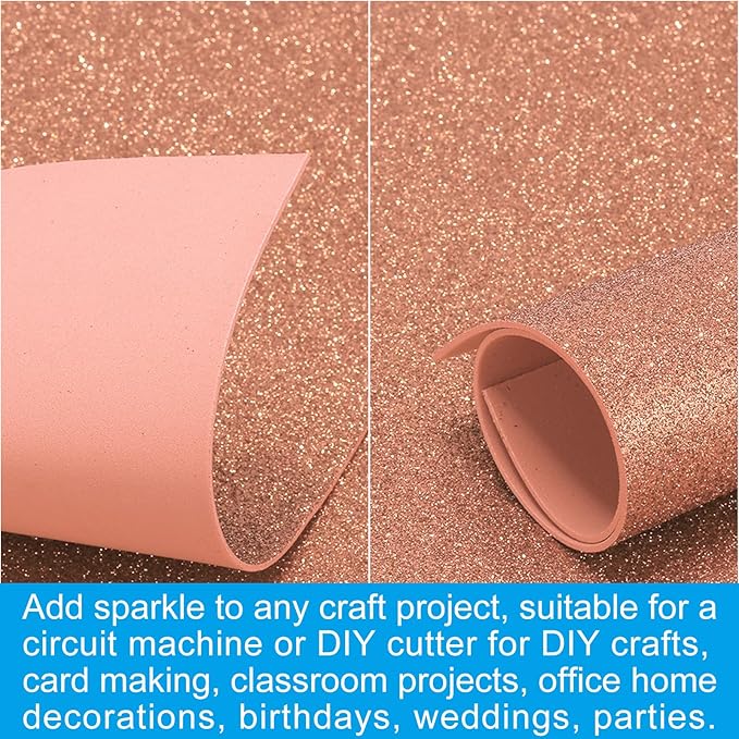 PATIKIL 2mm(1/10") Thick Non Adhesive Glitter Foam Sheet 16x24inch(40x60cm) Light Yellow, EVA Shiny Foam Board for Craft, 6 Pcs