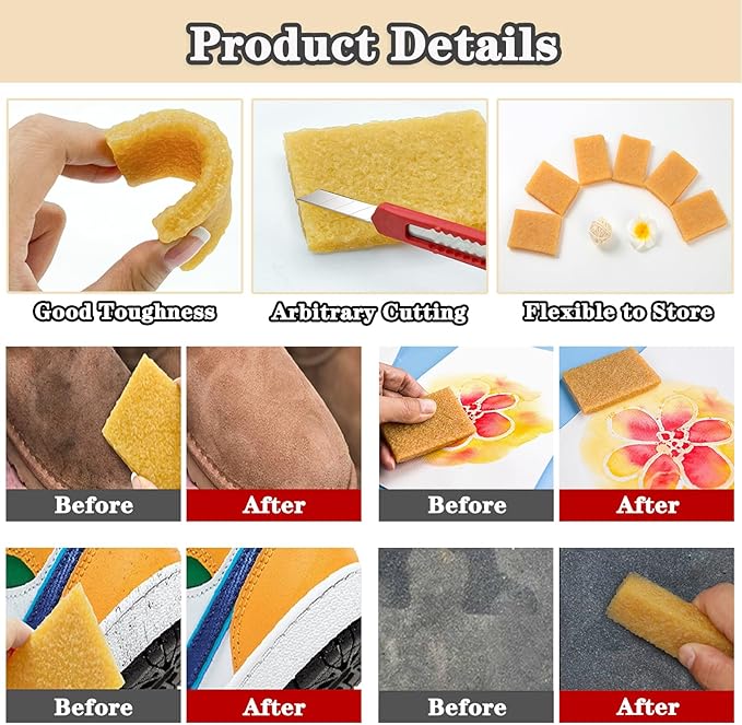 Rubber Cement Eraser, Glue and Residue Eraser Rubber Cement Cleaner for Removing Adhesive Cleaning for Residues - 6PCS