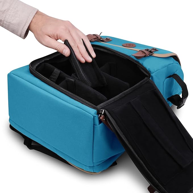 ENHANCE Designer Edition TCG Backpack - MTG Deck Bag Card Binder Space, TCG Deck Box Storage, MTG Playmat Holder - Card Storage Compatible with Magic the Gathering, Pokemon, Lorcana (Canvas Blue)