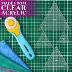 Quilting Acrylic Template Set | Precision Tools for Quilting Enthusiasts | Triangle Design | Includes Sizes 4", 3", 2", 1" | 1/8 Clear Acrylic | 1/4" Seam Allowance for Accuracy