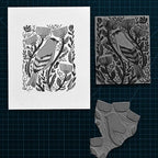 Falling in Art Soft Linoleum Carving Block, Linocut Block for Printmaking, 8 Inches by 10 Inches, Gray, 2-Pack
