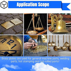 Brass Sheet,4" x 4"-18 Gauge(1mm) Thickness,99.9% Pure Brass Plates for DIY, Jewelry, Electrical, Repair, Industrial(2 Pac）